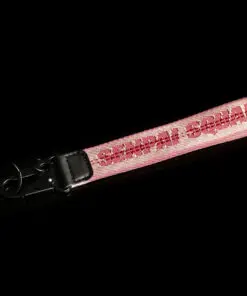 Light Pink Fabric Strap Keychain